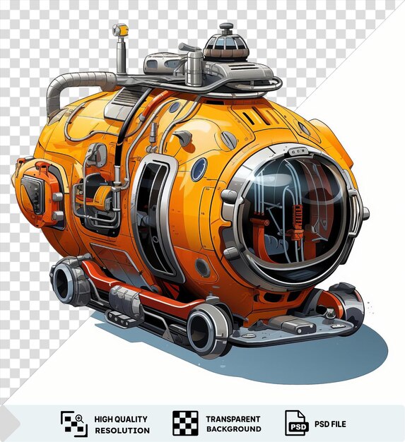 PSD image psd photographe réaliste océanographe submersible représenté dans un fond transparent png clipart avec une ombre noire au premier plan png