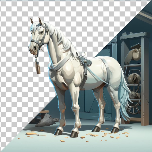 Image Psd Transparente Dessin Animé D'entraîneur De Chevaux De Course En 3d Préparant Un étalon Champion