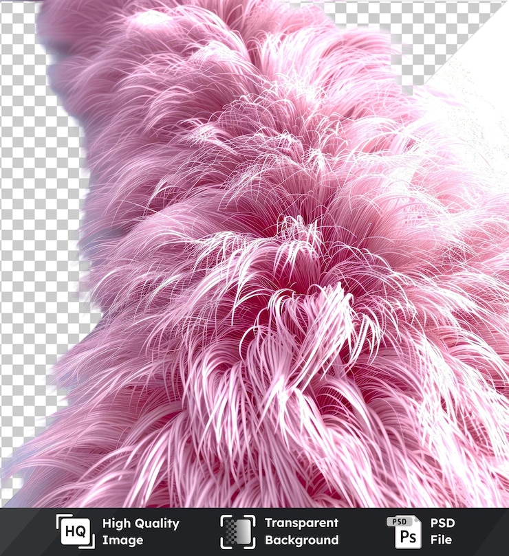 PSD image psd transparente ensemble de texture rose moelleux isolé sur un fond transparent