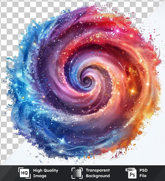 PSD l'image de psd transparente glitter vortex symbole vectoriel en spirale étincelle dans le ciel