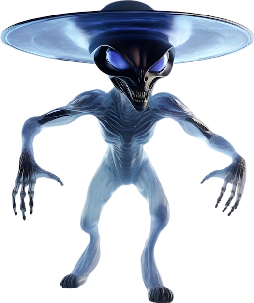 PSD une image rapprochée d'un alien maigre.