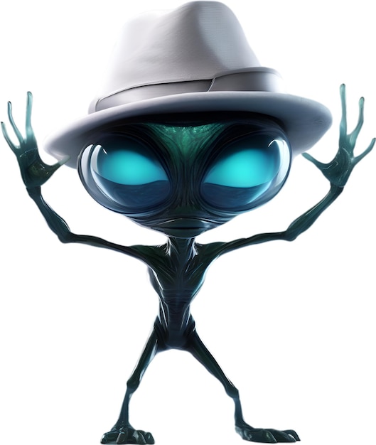 PSD une image rapprochée d'un alien maigre.