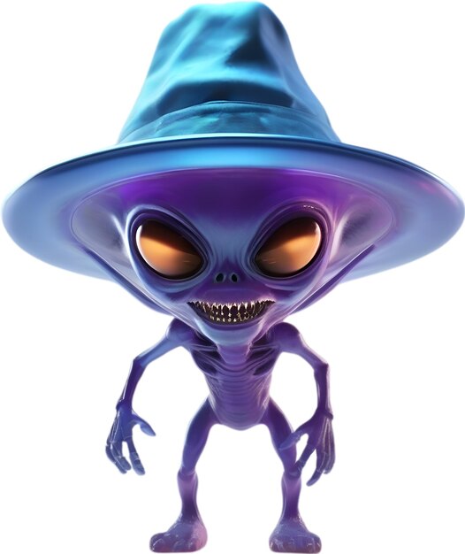 PSD une image rapprochée d'un alien maigre.