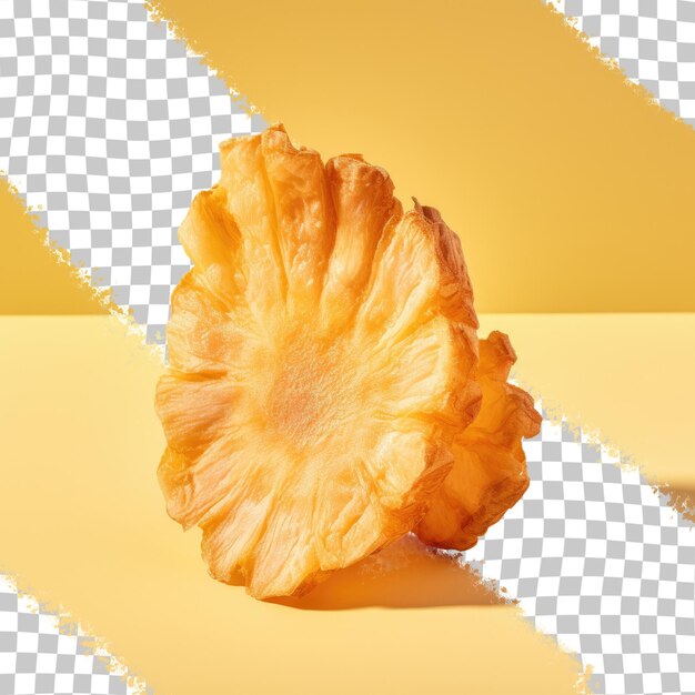 PSD une image rapprochée d'un ananas séché isolé sur un fond transparent qui se prélève à la lumière du soleil