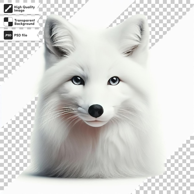 PSD une image d'un renard blanc avec les mots renard dessus