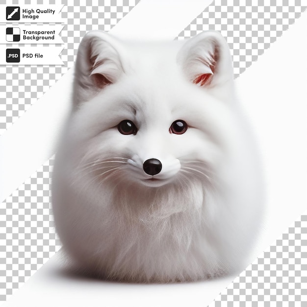 PSD une image d'un renard moelleux blanc avec un fond noir