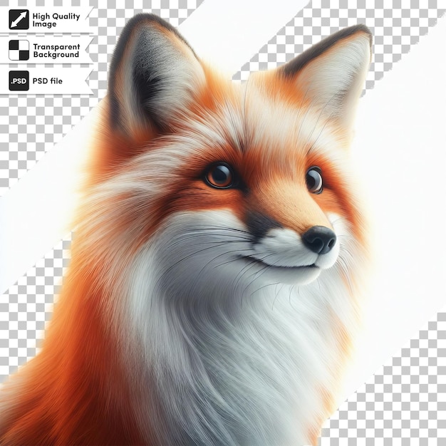 PSD une image d'un renard qui a le mot renard sur lui