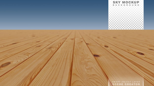 Une image de rendu 3D de plancher en bois