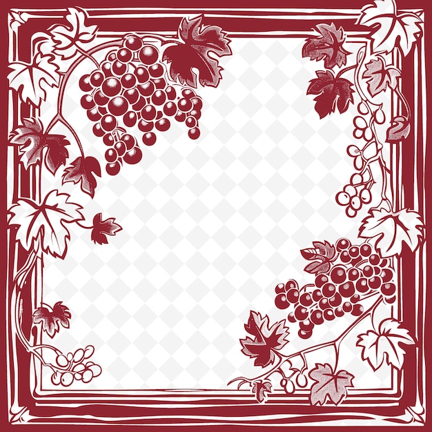 Une Image Rouge Et Blanche De Raisins Et De Feuilles