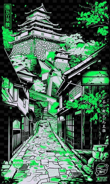 Une Image D'une Rue Avec Une Lumière Verte Dessus