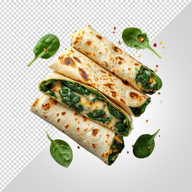 PSD une image d'un taco qui a une feuille verte dessus