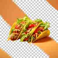 PSD une image d'un taco qui a les mots salade et tomates dessus