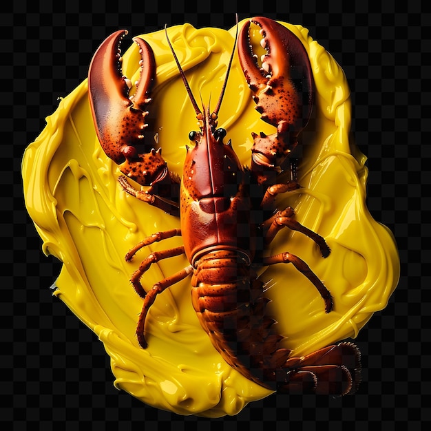PSD une image d'une tête de homard avec un fond jaune