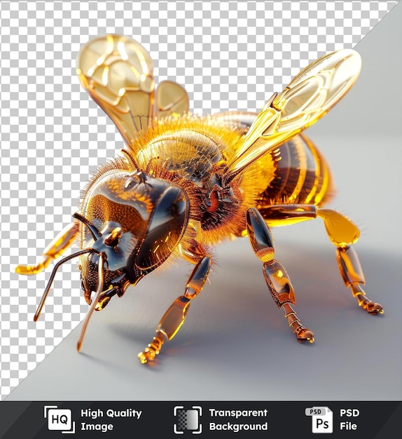 PSD image transparente d'abeilles sur un fond isolé