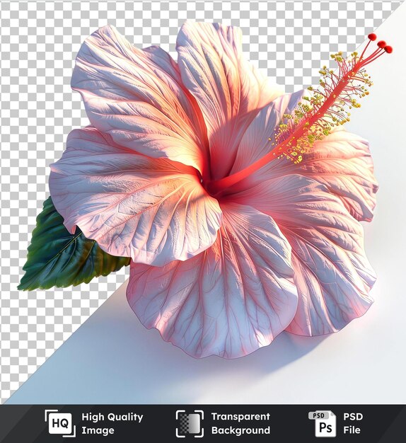 Image Transparente De Coucher De Soleil Fleur D'hibiscus Clipart Png Avec Une Fleur Rose Et Une Feuille Verte