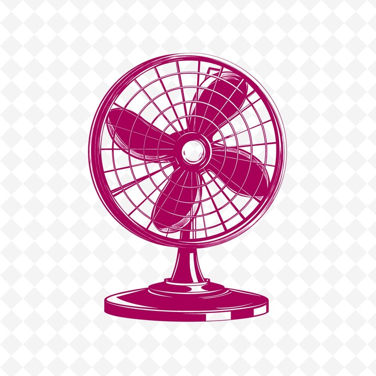 PSD une image d'un ventilateur violet sur un fond blanc