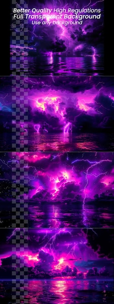 PSD une image violette et violette d'un nuage d'orage