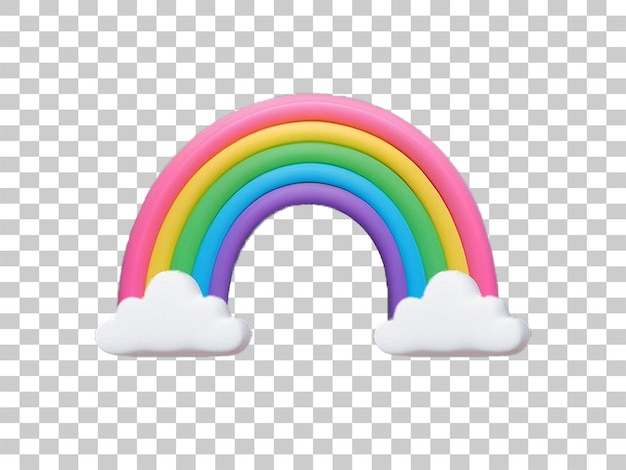 Imagem 3D de arco-íris e nuvens