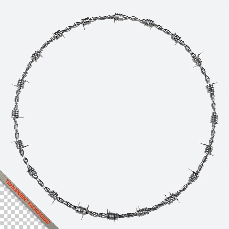 PSD imagem 3d do círculo de arame farpado
