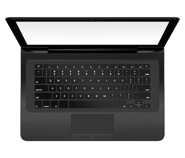 PSD imagem 3d do laptop moderno com tela em branco isolada em fundo transparente