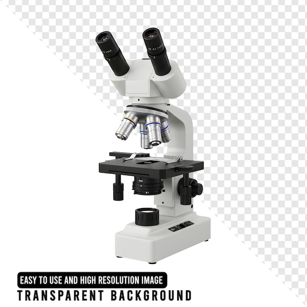 Imagem de alta resolução de um microscópio médico com fundo transparente