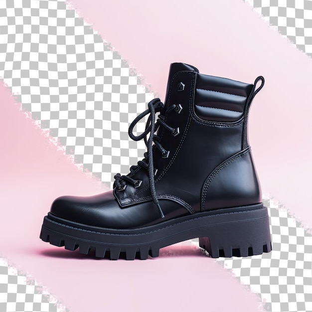 Imagem de botas de inverno pretas em fundo transparente