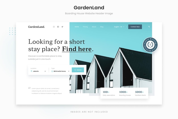 Imagem de cabeçalho do site GardenLand Boarding House