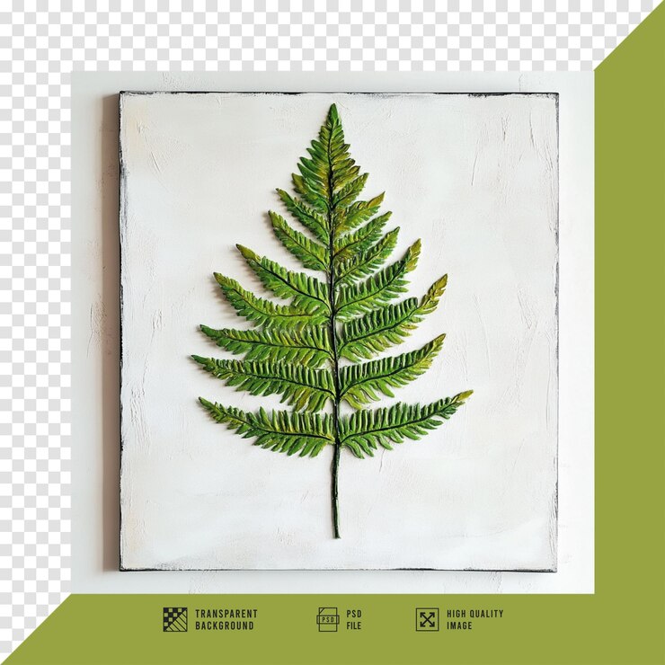 PSD imagem de design de clipart de planta de samambaia artística sem fundo qualidade hd