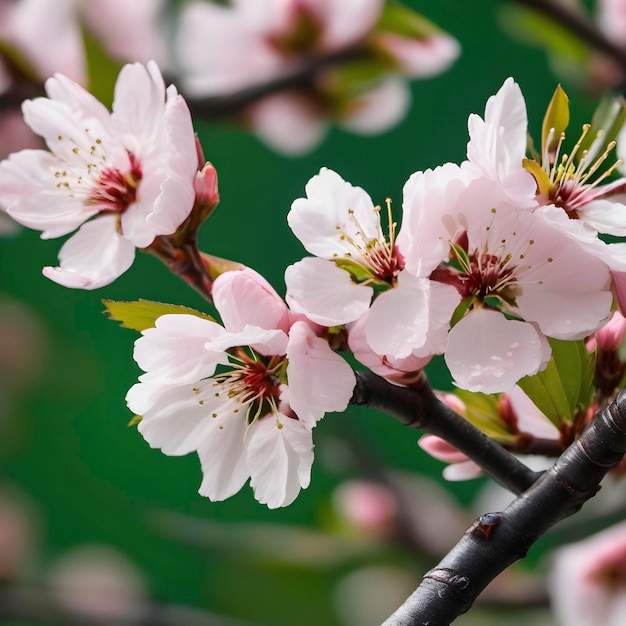 Imagem de flores de cerejeira na estação de primavera aigenerado.