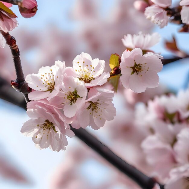 PSD imagem de flores de cerejeira na estação de primavera aigenerado.