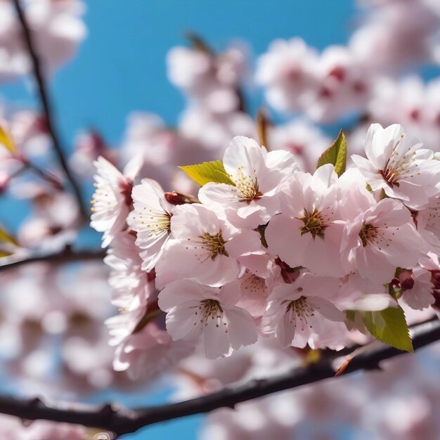 Imagem de flores de cerejeira na estação de primavera aigenerado.