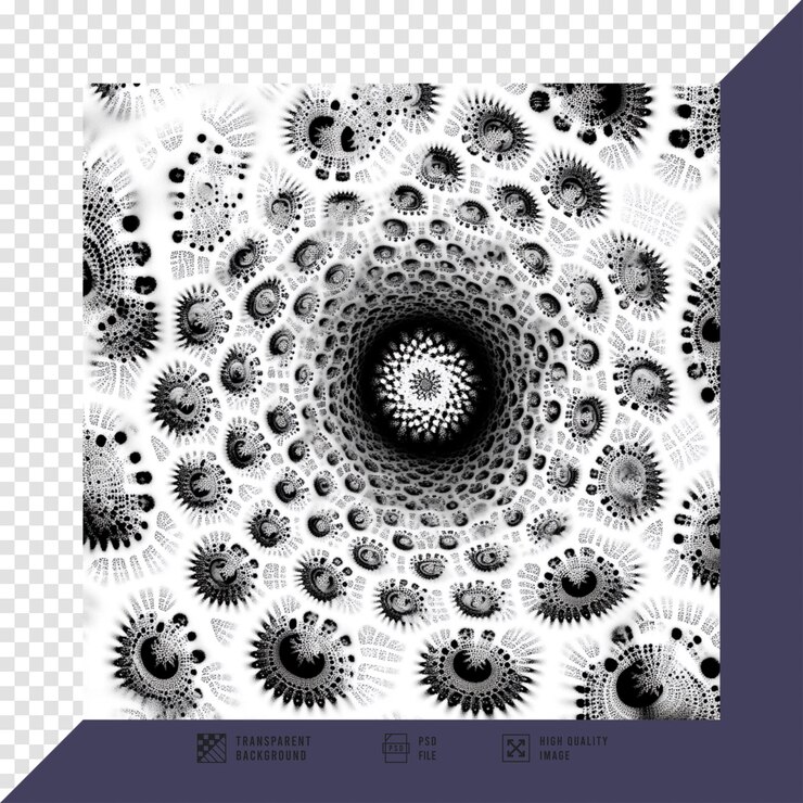 PSD imagem de padrão fractal complexo sem fundo qualidade hd