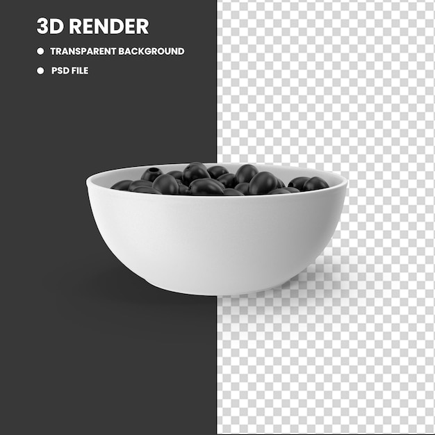 Imagem de renderização 3d de azeitonas pretas
