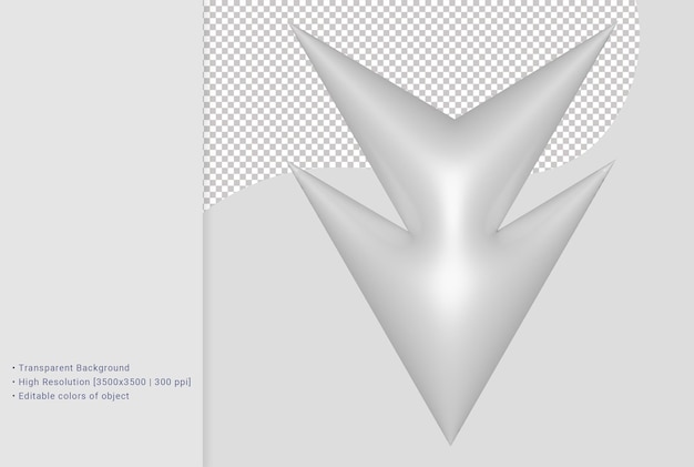 PSD imagem de renderização 3d isolada por flecha