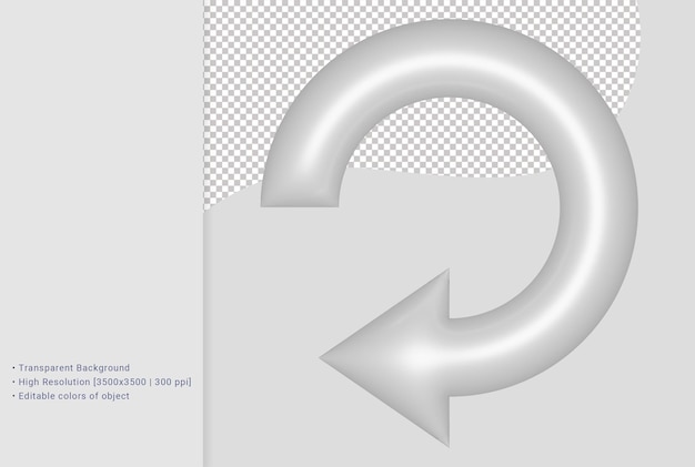 PSD imagem de renderização 3d isolada por flecha