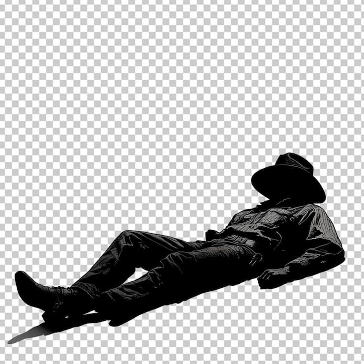PSD imagem de silhoueta simples de um explorador morto em fundo transparente
