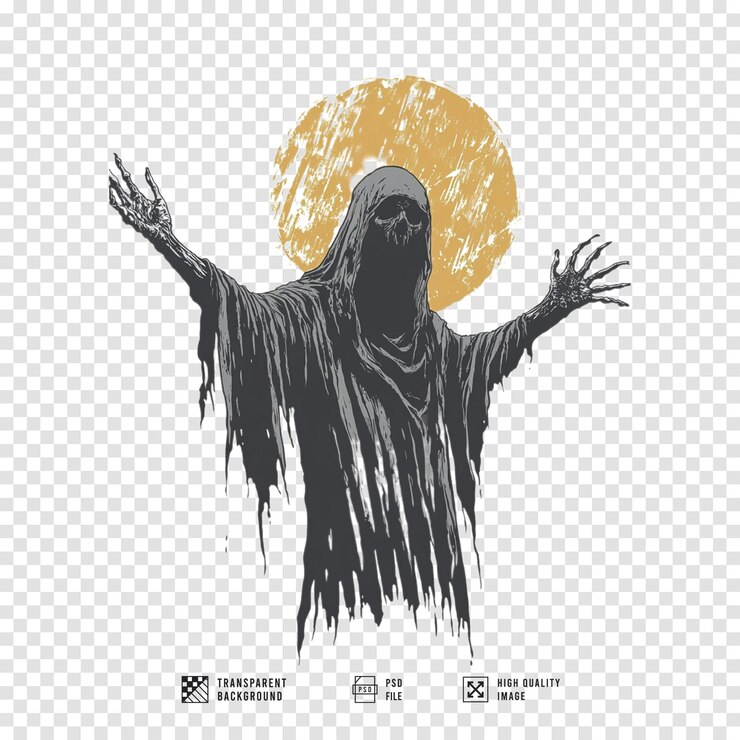 PSD imagem de silhueta de freira imortal com fundo transparente