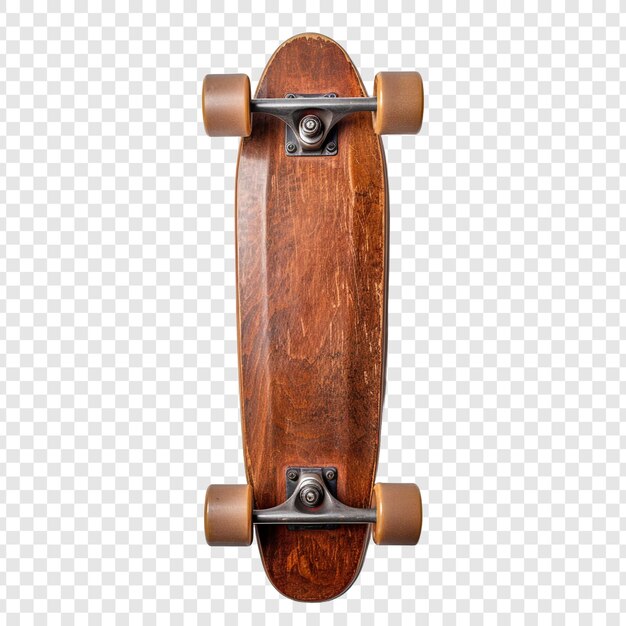 PSD imagem de um skateboard vintage feito de madeira isolado em fundo transparente