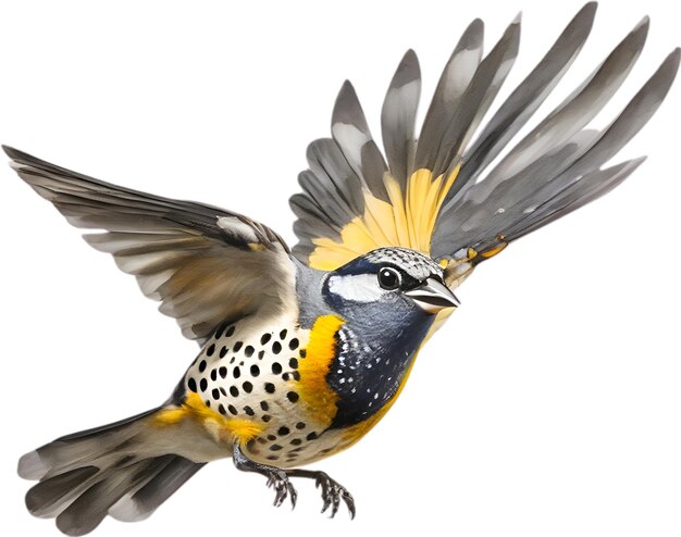 PSD imagem em close-up de um pássaro pardalote manchado.