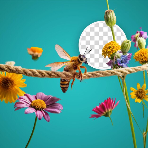Imagem macro altamente detalhada de uma abelha isolada