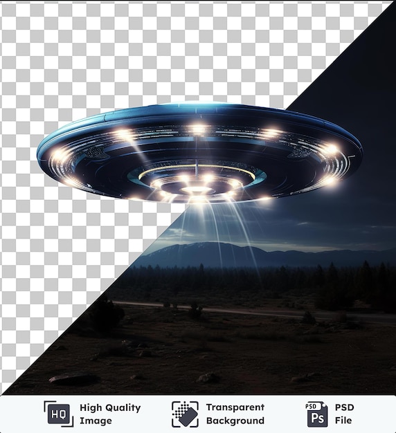 PSD imagem premium de avistamento realista de ovnis de ufolog_s