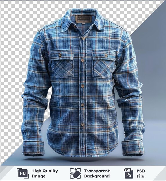 PSD imagem psd camisa de quadros azuis elegante para homens