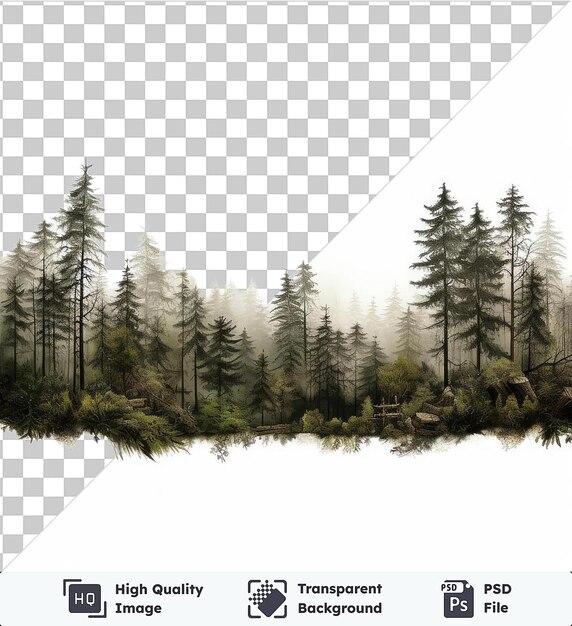 PSD imagem psd fotográfica realista da floresta do ambientalista