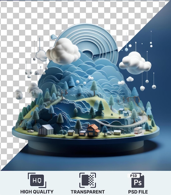 PSD imagem psd transparente 3d climatologista analisando padrões climáticos