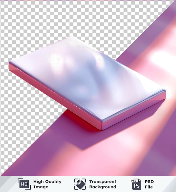 PSD imagem psd transparente modelo de cartão de crédito branco renderização 3d em um fundo rosa