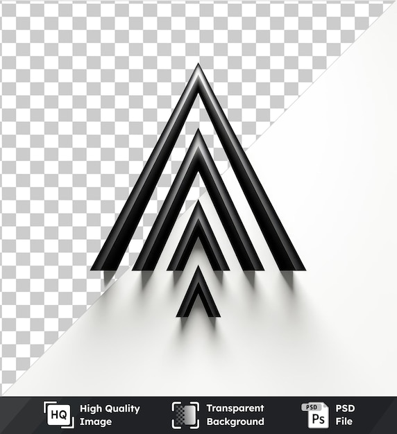 PSD imagem psd transparente símbolo vetorial geométrico abstrato minimalista preto e branco um triângulo triangular