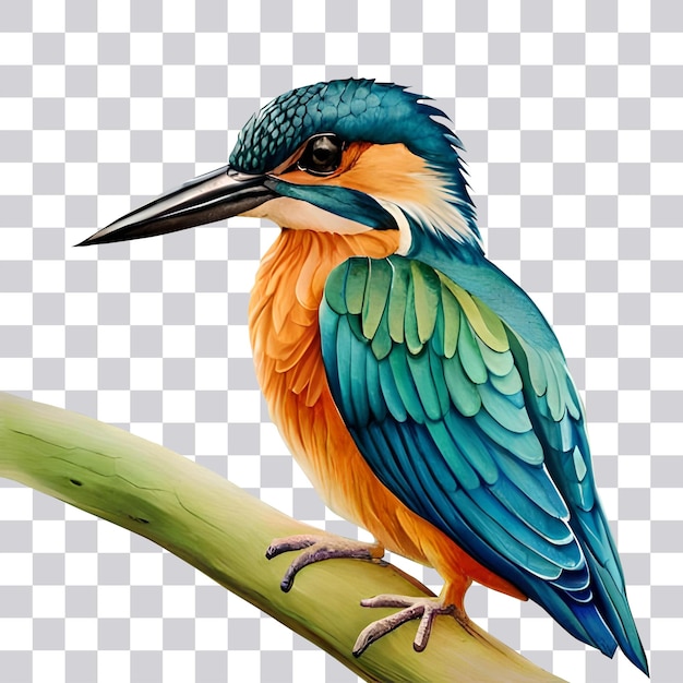 PSD imagem transparente de kingfisher aquarela png