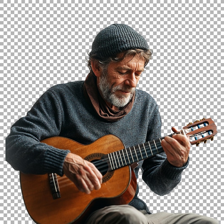 PSD imagem transparente ou png de homem tocando guitarra