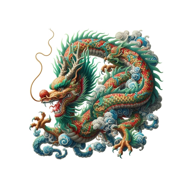 PSD imagem vetorial de dragão chinês