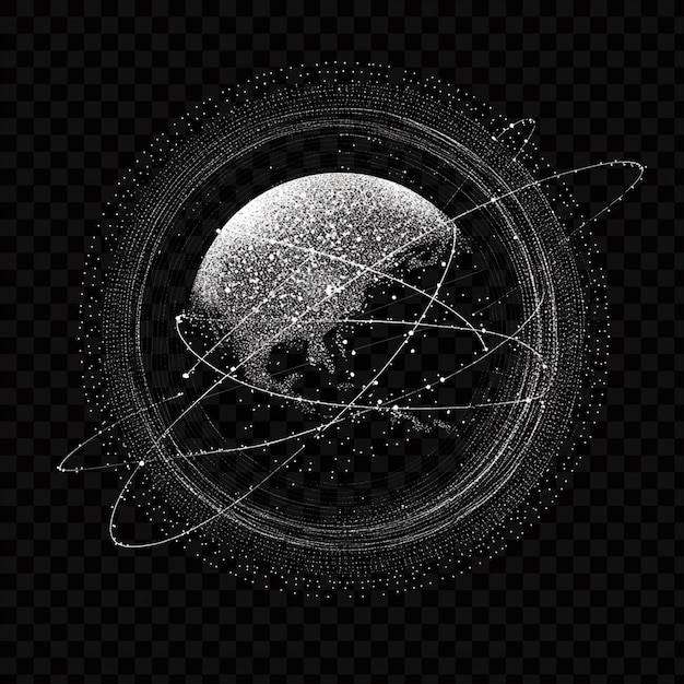 Imagem vetorial em preto e branco representando um desenho abstrato em fundo transparente